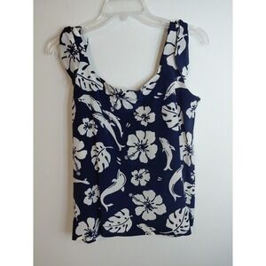 ESCADA Floral Blouse Sleeveless Sz40 Sz10 Made In Germany Silk Blend Flirty Boho